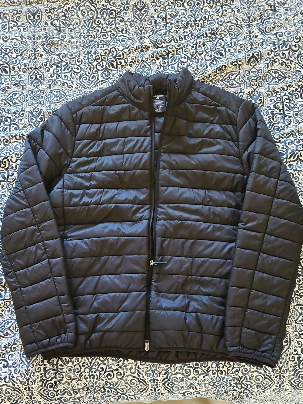 True Classic Men's Black Quilted Lightweight Puffer Jacket